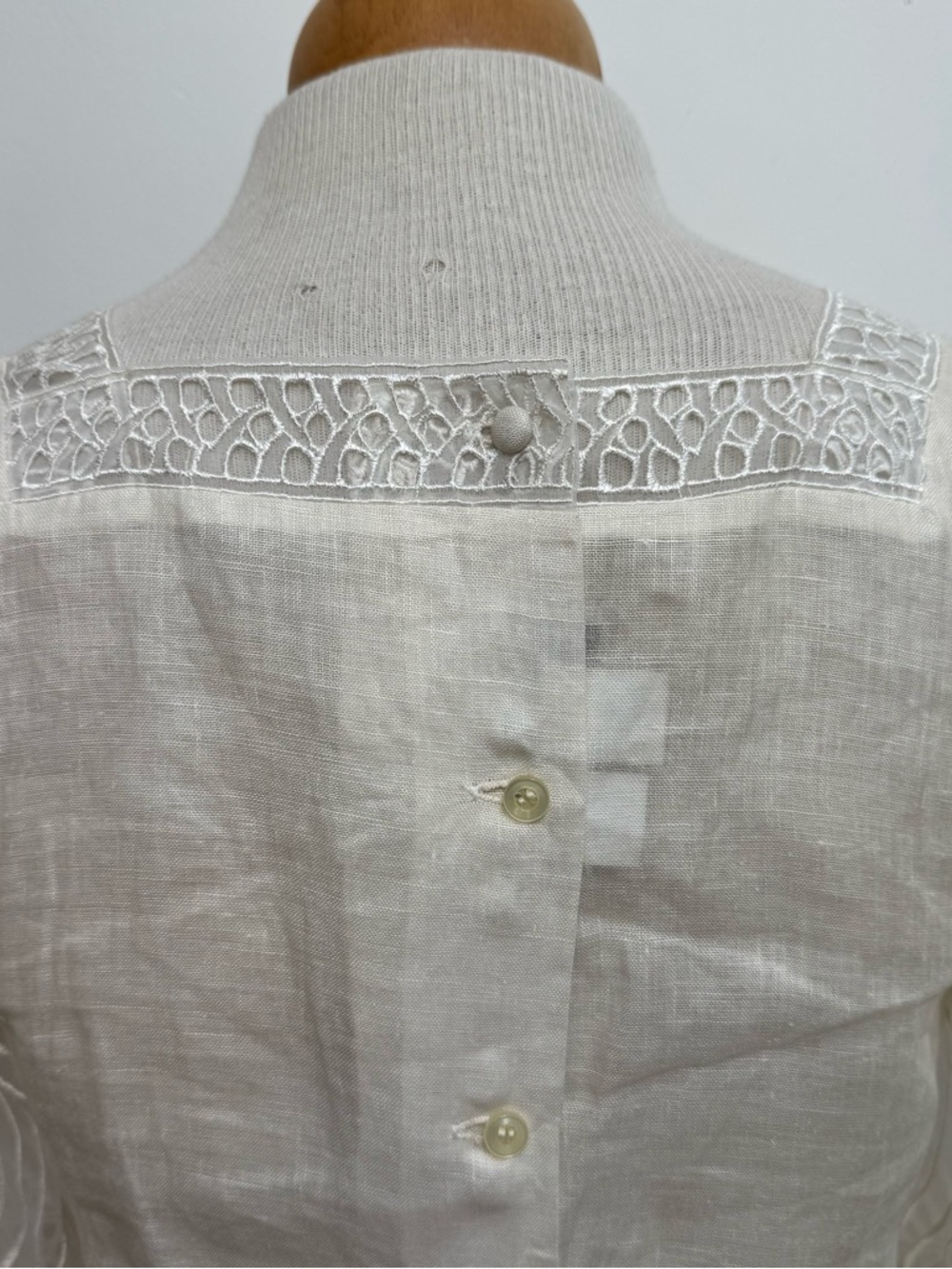 Vintage Cloak Of Many Colors Liberty Lucrezia Linen Blouse Top Size 6 Sheer Vict - Picture 8 of 13